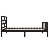 Bed Frame without Mattress Black Solid Wood Pine Small Single 3101312