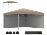 3 x 3m Pop Up Gazebo, UPF 30 with 2 Sidewalls, Leg Weight Bags and Wheeled Bag, Height Adjustable T3398P313577