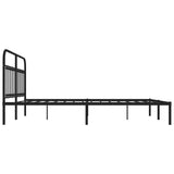 Bed Frame Black Steel Double Durable Bed Frame Rectangular 352583