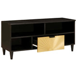 TV Cabinet Black and Gold 100 x 33 x 46 cm Engineered wood 4017844