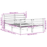 Bed Frame with Headboard without Mattress 140x190 cm 3306676