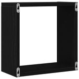 Wall Cube Shelves 4 pcs Black Oak 30x15x30 cm Engineered Wood 862056