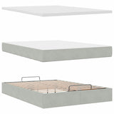 Ottoman Bed with Mattresses Light Grey 140x200cm Velvet 3313475