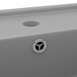 Luxury Basin Overflow Square Matt Light Grey 41x41 cm Ceramic 146949