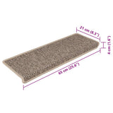 Stair Mats Self-adhesive Sisal-Look 15 pcs 65x21x4 cm Dark Beige 326890