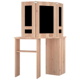 Corner Dressing Table with LED Oak 111x54x141.5 cm 326533