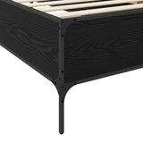 Bed Frame Black Oak 80 x 200 cm Engineered Wood 8009123