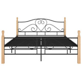 Bed Frame with Headboard without Mattress Black 140x200 cm Metal 324942