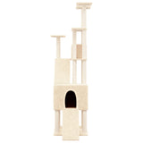 Cat Tree with Sisal Scratching Posts Cream 190 cm 171648