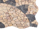 Mosaic Tiles Sunflower Pattern Multicolour 120 x 120 cm Marble 42033520