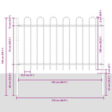 Garden Fence 9 pcs Grey 15.3 x 1 m Powder-coated Steel 3334175
