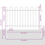 Garden Fence White 3.4 x 1 m Powder-coated steel 3334045