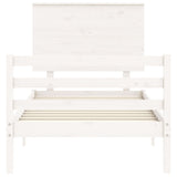 Bed Frame without Mattress White Single Solid Wood 3195187