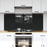 Kitchen Backsplash 2 pcs Black 70 x 60 cm Tempered Glass 3415544
