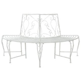 Tree Bench 4-Seater 160 x 80 x 89 cm Steel Antique White 42029536
