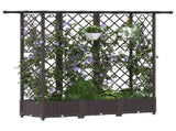 Raised Bed with Trellis and Roof Brown 164 x 40 x 123 cm PP 42032522
