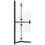 ZNTS Foldable Walk-in Shower Wall Half Frosted ESG Glass 80x190 cm 151187