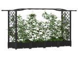 Raised Bed with Trellis and Roof Black 207 x 40 x 126 cm PP 42032529