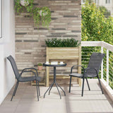 Garden Bistro Set 3 pcs Grey Steel 42003979