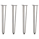 ZNTS Hairpin Table Legs 4 pcs Natural Steel 72 cm Solid Steel 4012447