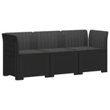 3-Seater Garden Sofa with Cushions Rattan Look PP Anthracite 3443819