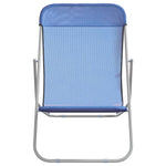 Folding Beach Chairs 2 pcs Blue Textilene&Powder-coated Steel 360187