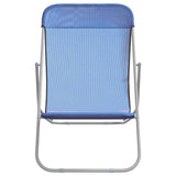 Folding Beach Chairs 2 pcs Blue Textilene&Powder-coated Steel 360187