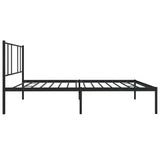 Metal Bed Frame without Mattress with Headboard Black 75x190cm 352470
