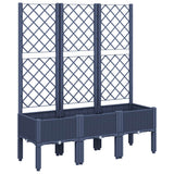 Garden Planter with Trellis Blue Grey 120x40x142 cm PP 367926