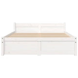 Bed Frame without Mattress White Solid Wood 120x190 cm Small Double 815015