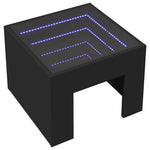 ZNTS Bedside Table with Infinity LED Black 40x40x30 cm 3284071