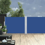 Patio Retractable Side Awning 170x1200 cm Blue 313397