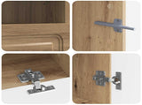 5 Piece LED TV Cabinet Artisan Oak Engineered Wood 3417013