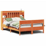 Bookcase Bed without Mattress Wax Brown 160x200cm Solid Wood Pine 3323022