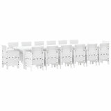 Garden Dining Set 15 pcs White Polt rattan 3378644
