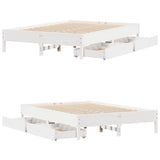 Bed Frame without Mattress White 140x190 cm Solid Wood Pine 3301723