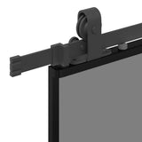 Sliding Door with Hardware Set Black 90x205 cm Tempered Glass 3375976