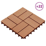 22 pcs Decking Tiles 30x30 cm 2 sqm WPC Teak Colour 277809