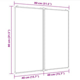 Magnetic Whiteboard Foldable 80x80x1.7 cm Aluminium 4005351