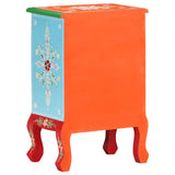 321667 Hand Painted Bedside Cabinet 40x30x60 cm Solid Mango Wood
