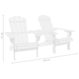 Garden Adirondack Chair Solid Fir Wood White 310067