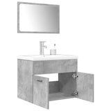 ZNTS 3 Piece Bathroom Furniture Set Concrete Grey Engineered Wood 3324893