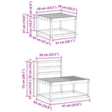 Outdoor Sofa Set 3 pcs White Solid Acacia Wood 3388178