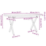 Coffee Table X-Frame 90x40x45.5 cm Solid Wood Pine and Steel 3282752