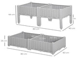 Set of 4 26L Garden Raised Bed Elevated Patio Flower Plant Planter Box PP Vegetables Planting T3398P313625