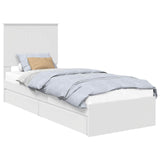 Storage Bed with Headboard White 75 x 190 cm Engineered Wood 3411257