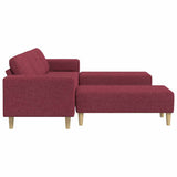 Living Room Couch 3 pcs Wine Red Polyester 3335115