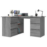 Corner Desk Grey Sonoma 145x100x76 cm Engineered Wood 815442