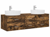 Bathroom Furniture Set 3 pcs Smoked Oak 49.5 x 44.5 x 65 cm 3405887