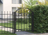 Fence Gate "ASSEN" with Arched Top Steel 102x150 cm Black 143086